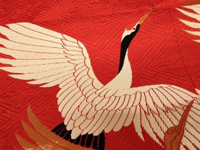 平和屋本店●色打掛　和装　婚礼　結婚式　花嫁　神社挙式　作家物　唐織　飛鶴文　金糸　逸品　AABJ2867fw