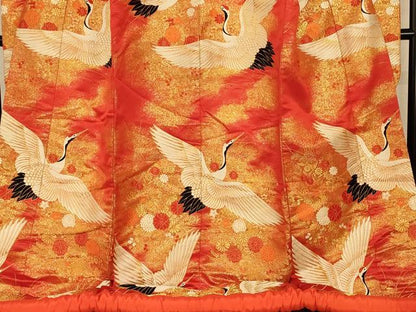 平和屋本店●色打掛　和装　婚礼　結婚式　花嫁　神社挙式　唐織　飛鶴草花文　金糸　逸品　AABJ2869fw