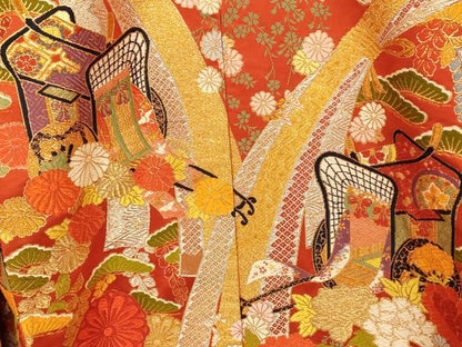 平和屋本店●色打掛　和装　婚礼　結婚式　花嫁　神社挙式　唐織　御所車草花束ね熨斗文　金銀糸　逸品　AABJ2870fw