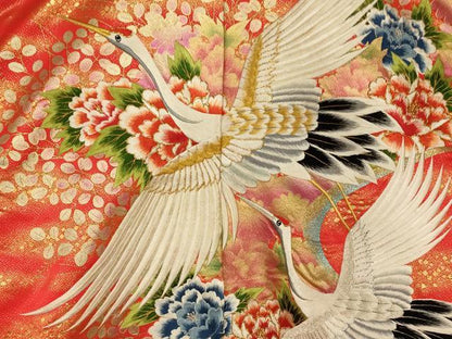 平和屋本店●色打掛　和装　婚礼　結婚式　花嫁　神社挙式　駒刺繍　飛鶴草花流水文　金銀糸　逸品　AABJ2873fw