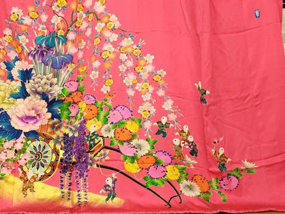 平和屋本店●本手描友禅作家 秋山章 お引きずり・お引き摺り・引き振袖 和装 結婚式 舞妓 芸妓 芸者 衣装 童子花車文 金彩 逸品 AABJ2878fw