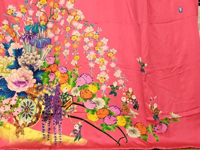 平和屋本店●本手描友禅作家 秋山章 お引きずり・お引き摺り・引き振袖 和装 結婚式 舞妓 芸妓 芸者 衣装 童子花車文 金彩 逸品 AABJ2878fw