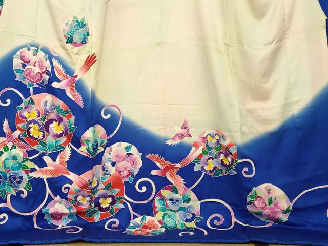 平和屋本店●お引きずり・お引き摺り・引き振袖　和装　結婚式　舞妓　芸妓　芸者　衣装　弥生すみれ　暈し染め　逸品　AABJ2880fw