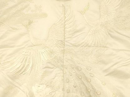 平和屋本店●白打掛　白無垢　和装　婚礼　結婚式　花嫁　神社挙式　刺繍　鶴孔雀文　逸品　AABJ2881fw