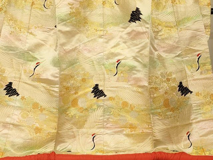 平和屋本店●色打掛　和装　婚礼　結婚式　花嫁　神社挙式　唐織　飛鶴草花文　金銀糸　逸品　AABJ2882fw