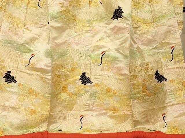 平和屋本店●色打掛　和装　婚礼　結婚式　花嫁　神社挙式　唐織　飛鶴草花文　金銀糸　逸品　AABJ2882fw