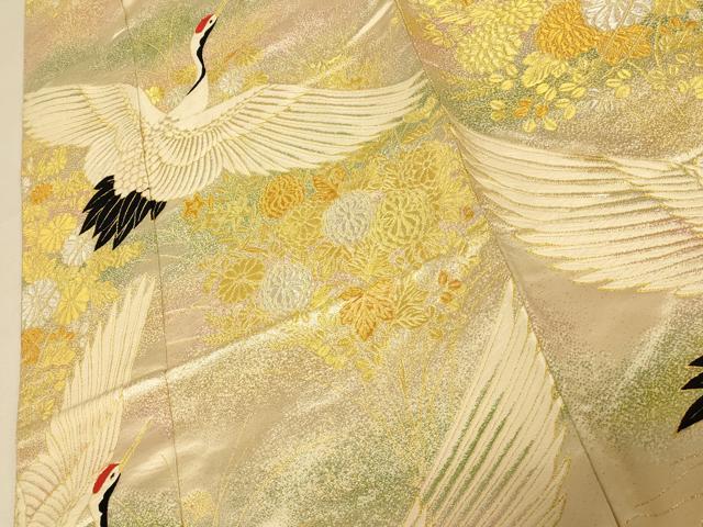 平和屋本店●色打掛　和装　婚礼　結婚式　花嫁　神社挙式　唐織　飛鶴草花文　金銀糸　逸品　AABJ2882fw