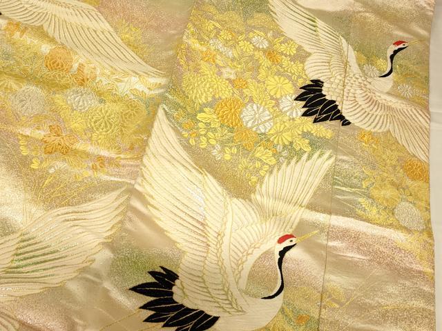 平和屋本店●色打掛　和装　婚礼　結婚式　花嫁　神社挙式　唐織　飛鶴草花文　金銀糸　逸品　AABJ2882fw
