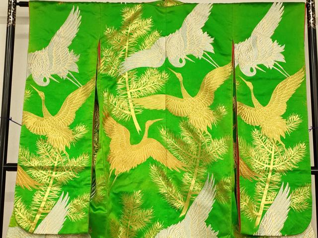 平和屋本店●色打掛　和装　婚礼　結婚式　花嫁　神社挙式　唐織　飛鶴松文　金銀糸　逸品　AABJ2883fw