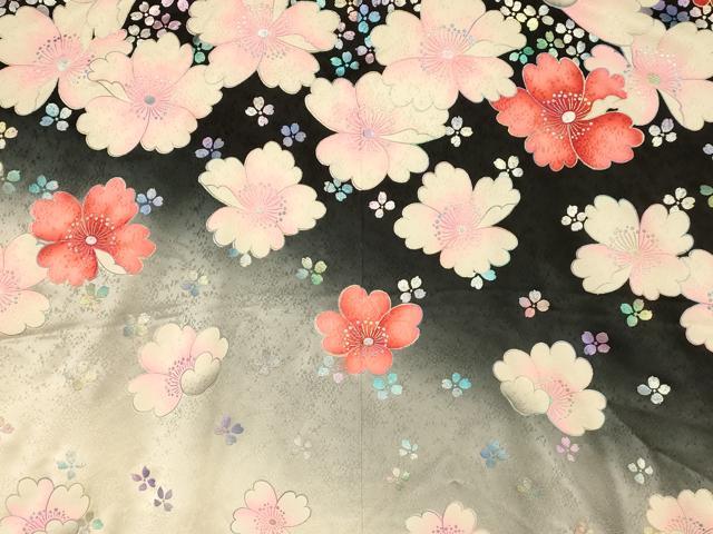 平和屋本店●お引きずり・お引き摺り・引き振袖 和装 結婚式 舞妓 芸妓 芸者 衣装 舞花霞文 暈し染め 銀彩 ラインストーン 逸品 AABJ2884fw