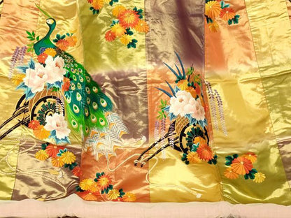 平和屋本店●色打掛　和装　婚礼　結婚式　花嫁　神社挙式　総刺繍　孔雀花車文　暈し染め　金糸　逸品　AABJ2885fw