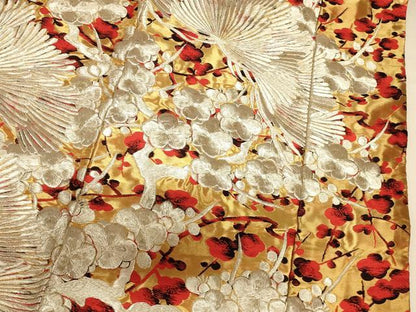 平和屋本店●色打掛　和装　婚礼　結婚式　花嫁　神社挙式　総刺繍　飛鶴松梅文　銀糸　逸品　AABJ2886fw