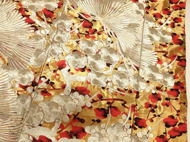 平和屋本店●色打掛　和装　婚礼　結婚式　花嫁　神社挙式　総刺繍　飛鶴松梅文　銀糸　逸品　AABJ2886fw