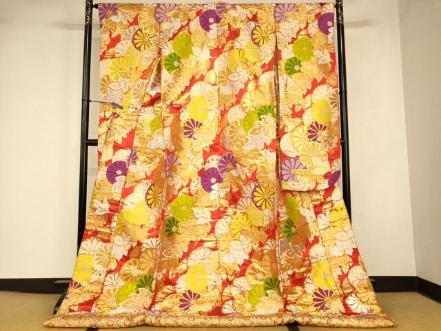 平和屋本店●色打掛　和装　婚礼　結婚式　花嫁　神社挙式　唐織　草花文　金銀糸　逸品　AABJ2888fw