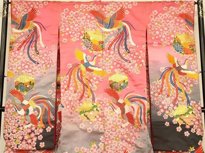 平和屋本店●色打掛　和装　婚礼　結婚式　花嫁　神社挙式　唐織　鳳凰舞桜文　暈し染め　金糸　逸品　AABJ2889fw