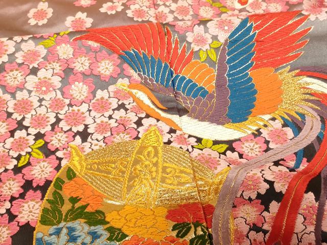 平和屋本店●色打掛　和装　婚礼　結婚式　花嫁　神社挙式　唐織　鳳凰舞桜文　暈し染め　金糸　逸品　AABJ2889fw