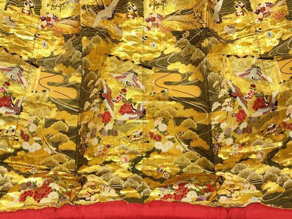 平和屋本店●色打掛　和装　婚礼　結婚式　花嫁　神社挙式　唐織　飛鶴宝尽くし扇子文　金糸　逸品　AABJ2890fw