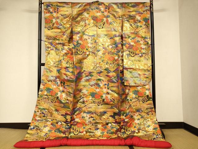 平和屋本店●色打掛　和装　婚礼　結婚式　花嫁　神社挙式　唐織　花車エ霞文　金銀糸　逸品　AABJ2891fw