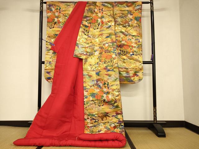 平和屋本店●色打掛　和装　婚礼　結婚式　花嫁　神社挙式　唐織　花車エ霞文　金銀糸　逸品　AABJ2891fw