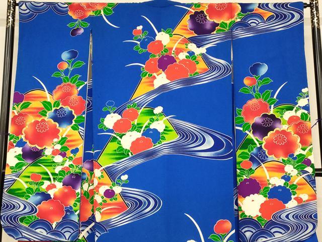 平和屋本店●お引きずり・お引き摺り・引き振袖　和装　結婚式　舞妓　芸妓　芸者　衣装　駒刺繍　草花重ね山流水文　逸品　AABJ2892fw