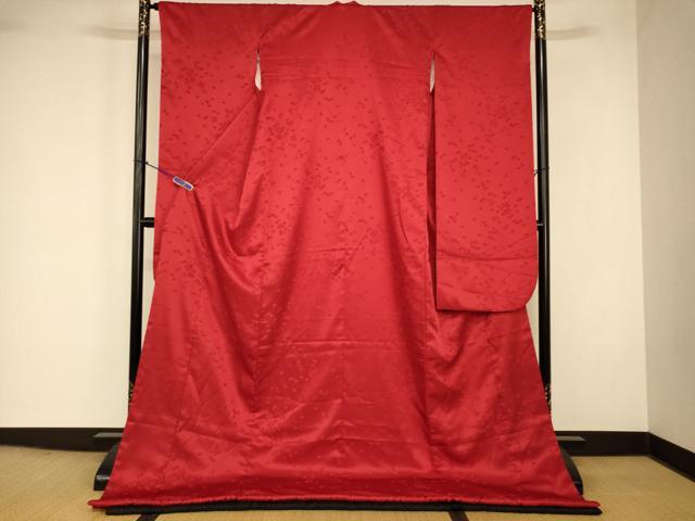 平和屋本店●掛下　打掛　和装　婚礼　花嫁　結婚式　神社挙式　舞花地紋　赤色　逸品　AABJ2894fw