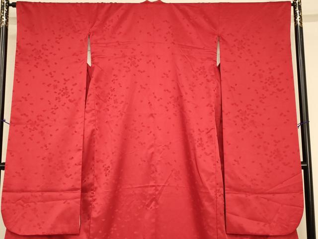 平和屋本店●掛下　打掛　和装　婚礼　花嫁　結婚式　神社挙式　舞花地紋　赤色　逸品　AABJ2894fw