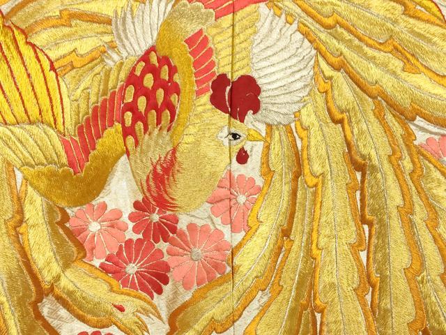 平和屋本店●色打掛　和装　婚礼　結婚式　花嫁　神社挙式　総刺繍　鳳凰舞桜笹文　金銀糸　逸品　AABJ2899fw