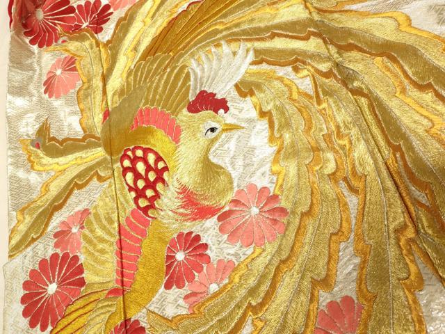 平和屋本店●色打掛　和装　婚礼　結婚式　花嫁　神社挙式　総刺繍　鳳凰舞桜笹文　金銀糸　逸品　AABJ2899fw