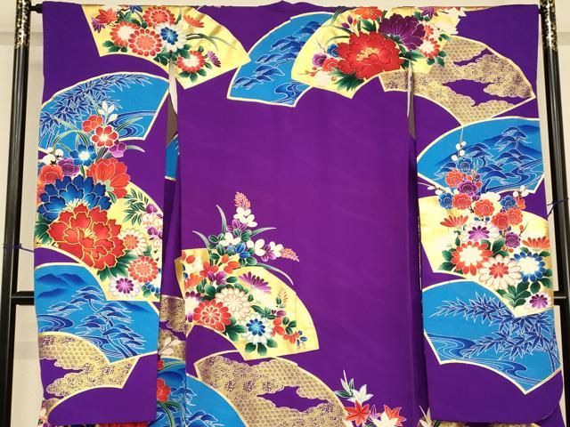 平和屋本店●お引きずり・お引き摺り・引き振袖　和装　結婚式　舞妓　芸妓　芸者　衣装　吉祥草花地紙文　金彩　逸品　AABJ2900fw