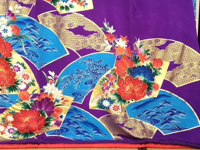 平和屋本店●お引きずり・お引き摺り・引き振袖　和装　結婚式　舞妓　芸妓　芸者　衣装　吉祥草花地紙文　金彩　逸品　AABJ2900fw