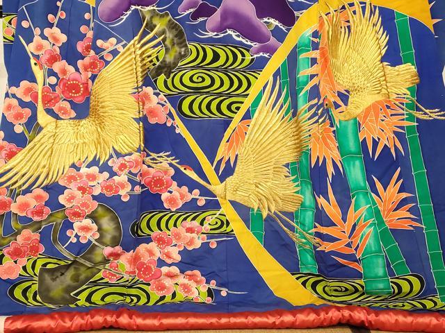 平和屋本店●色打掛　和装　婚礼　結婚式　花嫁　神社挙式　手描き　刺繍　飛鶴松竹梅文　金糸　金彩　逸品　AABJ2903fw
