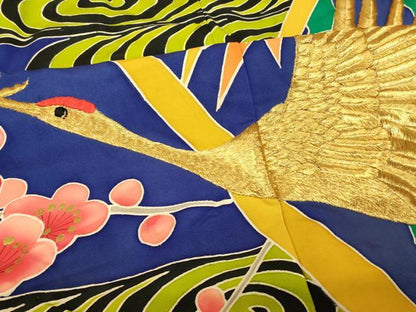 平和屋本店●色打掛　和装　婚礼　結婚式　花嫁　神社挙式　手描き　刺繍　飛鶴松竹梅文　金糸　金彩　逸品　AABJ2903fw