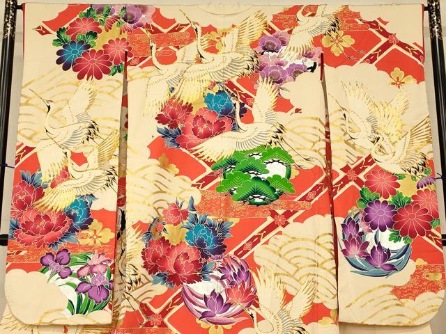 平和屋本店●色打掛　和装　婚礼　結婚式　花嫁　神社挙式　駒刺繍　飛鶴草花丸文　金銀彩　逸品　AABJ2904fw