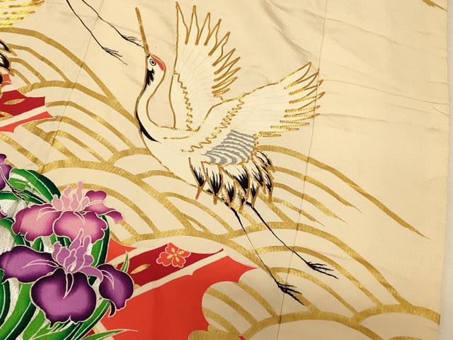 平和屋本店●色打掛　和装　婚礼　結婚式　花嫁　神社挙式　駒刺繍　飛鶴草花丸文　金銀彩　逸品　AABJ2904fw