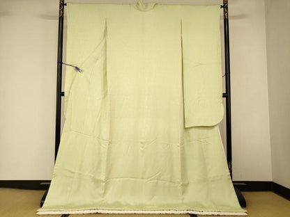 平和屋本店●掛下　打掛　和装　婚礼　花嫁　結婚式　神社挙式　亀甲扇子地紋　若菜色　逸品　AABJ2906fw