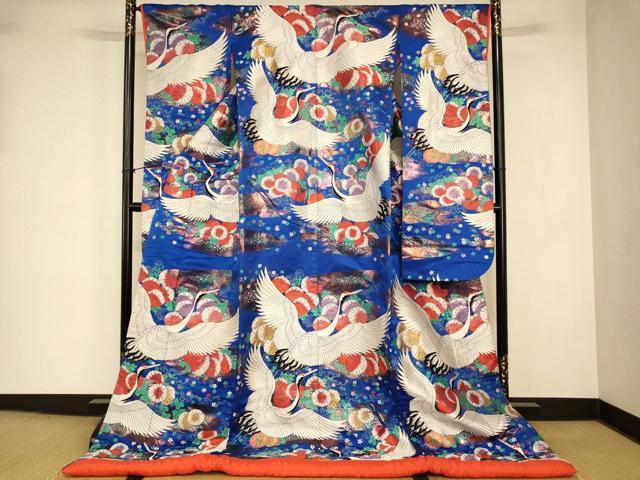 平和屋本店●色打掛 和装 婚礼 結婚式 花嫁 神社挙式 唐織 飛鶴草花文 金糸 逸品 AABJ2912fw