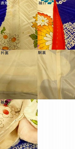 平和屋着物●豪華振袖　草花片輪車流水文　金彩　正絹　逸品　AABJ2918fw