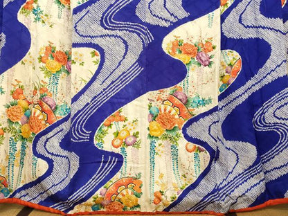 平和屋着物●豪華振袖　草花片輪車流水文　金彩　正絹　逸品　AABJ2918fw