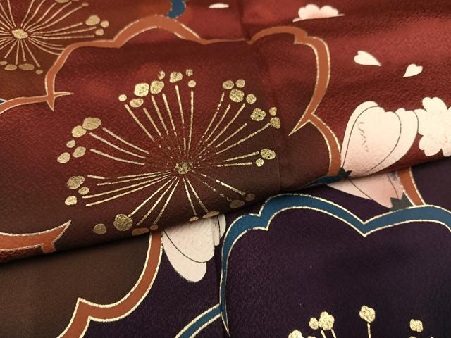 平和屋着物●豪華振袖　舞桜文　暈し染め　金彩　正絹　逸品　AABJ2921ph