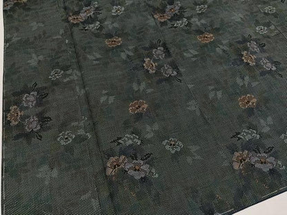 平和屋着物●本場大島紬　一元7マルキ　草花文　やまと誂製　正絹　逸品　未使用　AABJ2923ph