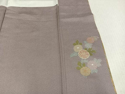 平和屋着物●訪問着　草花文　金彩　正絹　逸品　AABJ2925ph