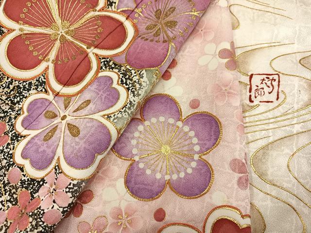 平和屋着物●紫綬褒章　巨匠『岩田専太郎』　振袖　駒刺繍　舞花文　暈し染め　金彩　正絹　逸品　AABJ2927ph
