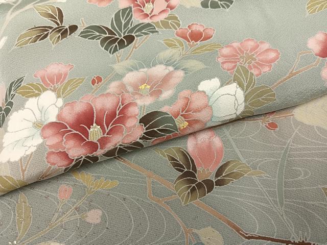 平和屋着物●訪問着　友禅　枝花文　暈し染め　正絹　逸品　AABJ2928ph