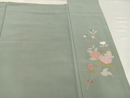 平和屋着物●訪問着　友禅　枝花文　暈し染め　正絹　逸品　AABJ2928ph