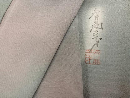 平和屋着物●染色作家　斉藤三才　小紋　霞文　暈し染め　正絹　逸品　AABJ2932ph