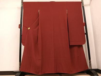 平和屋着物●豪華振袖　色無地　紅鳶色　鈴乃屋扱い　正絹　逸品　AABJ2933ph