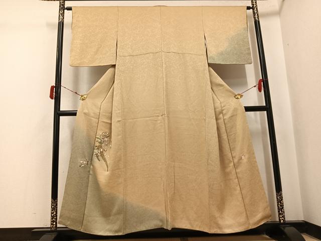 平和屋着物●奥村悟　訪問着　刺繍　辻が花　暈し染め　金彩　やまと誂製　正絹　逸品　AABJ2942ph