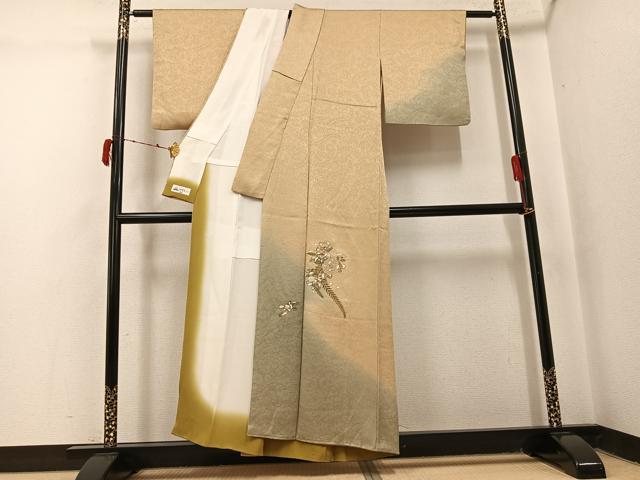 平和屋着物●奥村悟　訪問着　刺繍　辻が花　暈し染め　金彩　やまと誂製　正絹　逸品　AABJ2942ph