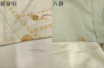平和屋着物●訪問着　絞り　刺繍　草花文　金彩　正絹　逸品　AABJ2945ph