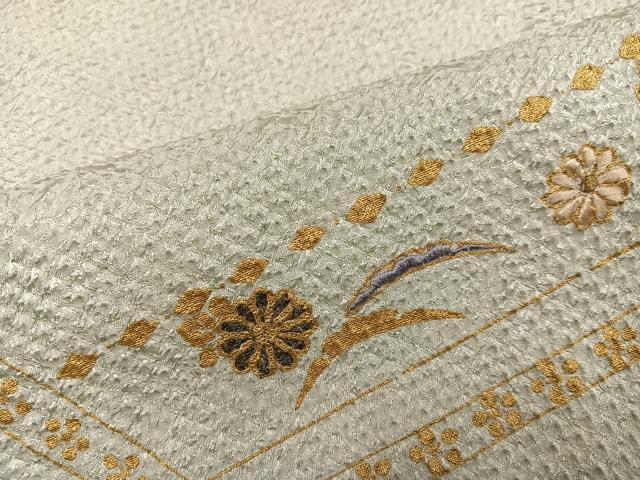 平和屋着物●訪問着　絞り　刺繍　草花文　金彩　正絹　逸品　AABJ2945ph